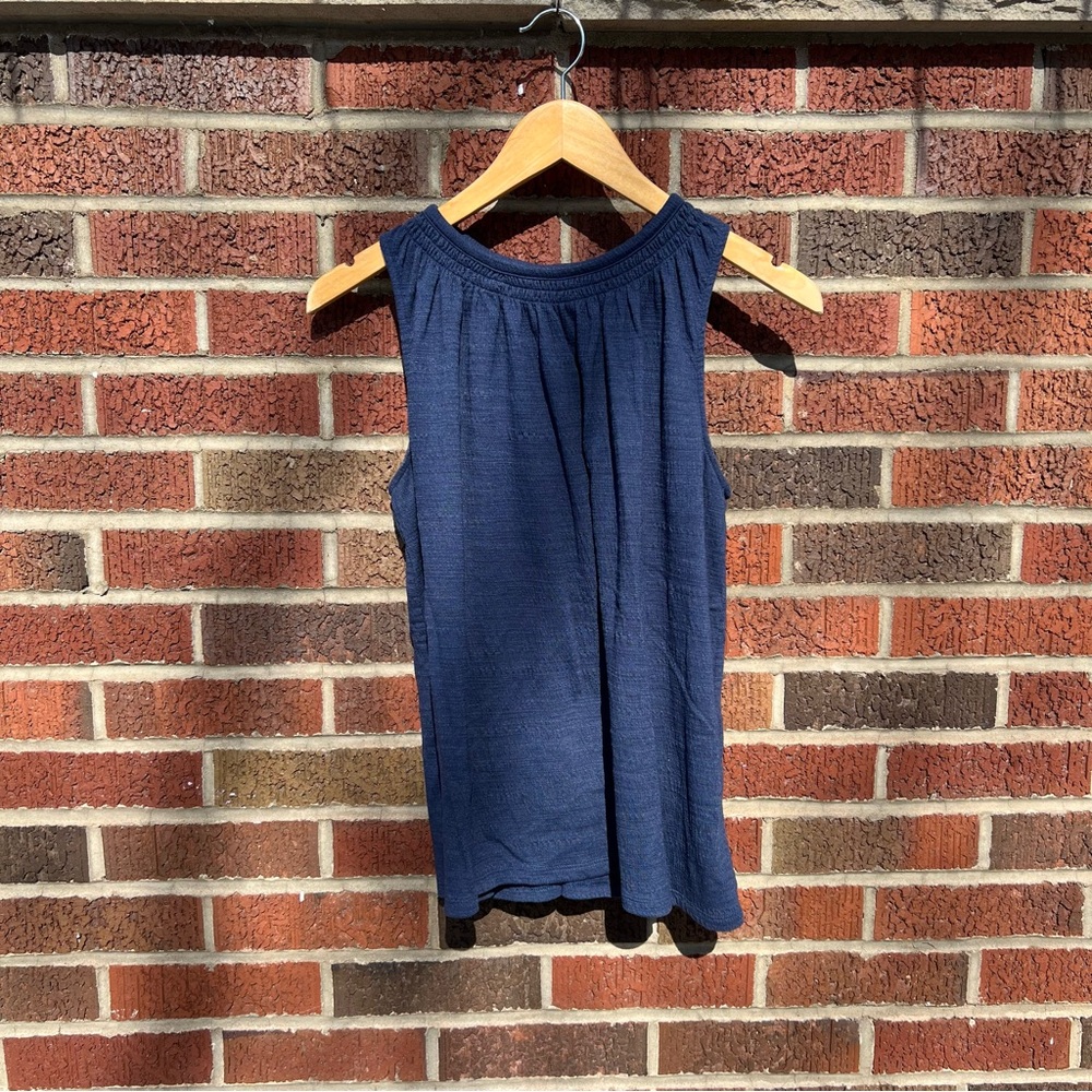Banana Republic Navy Blue Scrunch Neck Sleeveless Tank Top